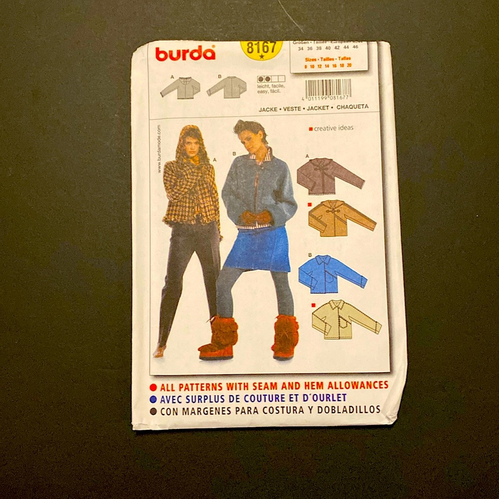 Burda 8167 sewing pattern uncut